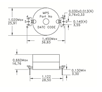 Dimensional Drawing for R3532 and R3542 Video Isolation Transformers